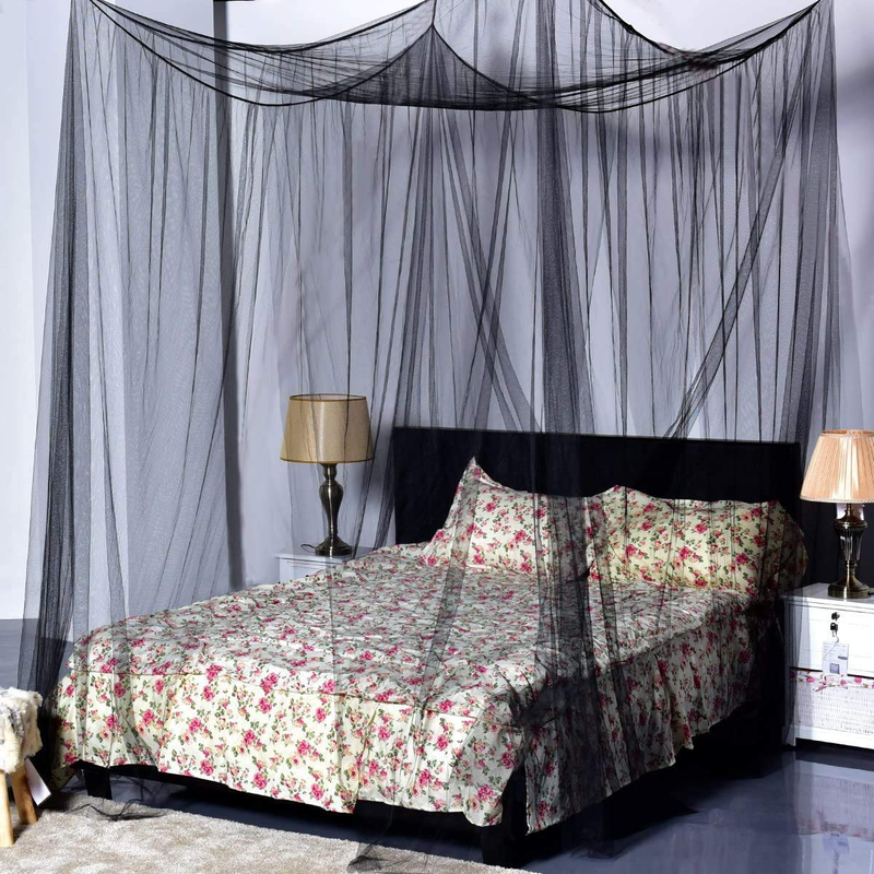 Mosquito Net for Bed Canopy, 4 Corner Post Curtains Bed Canopy Large Mosquito Netting Bedroom Princess Decoration for Girls & Adults, Fits Full/Queen/King Size Sporting Goods > Outdoor Recreation > Camping & Hiking > Mosquito Nets & Insect Screens Aifusi   
