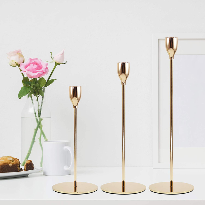 Earnest Living Candle Holders Set of 6 for Taper Candles, Decorative Candlestick Holder for Wedding, Dinning, Party, Fits 3/4 inch Thick Candle&Led Candles (Metal Candle Stand) (Gold Set of 6) Home & Garden > Decor > Home Fragrance Accessories > Candle Holders Earnest Living   