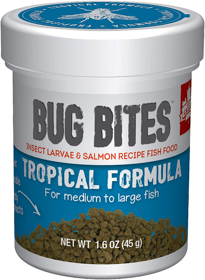 Fluval Bug Bites Tropical Fish Food, Small Granules for Small to Medium Sized Fish Animals & Pet Supplies > Pet Supplies > Fish Supplies > Fish Food Rolf C. Hagen (USA) Corp. Large Granules 1.6 Ounce (Pack of 1) 
