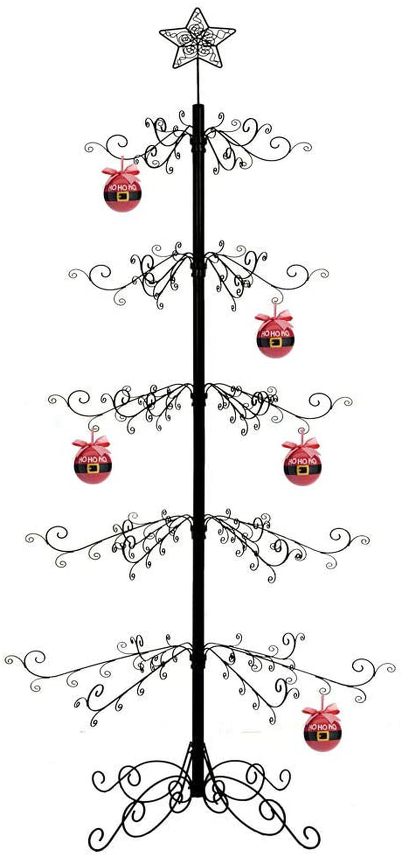 HOHIYA Wrought Iron Christmas Tree Ornament Display Stand Metal 7 to 8 Feet Black Home & Garden > Decor > Seasonal & Holiday Decorations > Christmas Tree Stands HOHIYA   