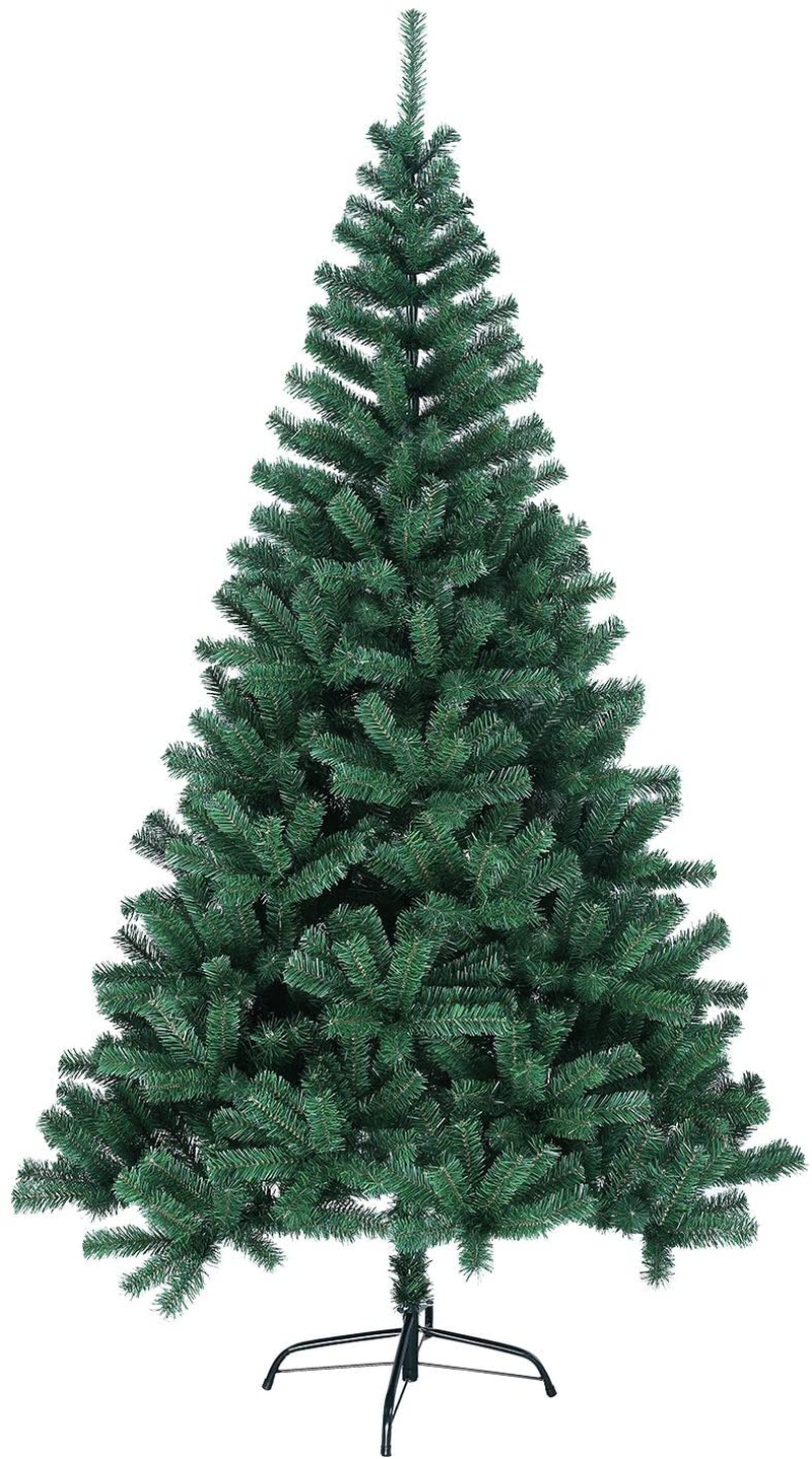Christmas Tree Includes Metal Stand, Hinged Artificial Tree for Home Festival Party Holiday Decoration Wedding, Green (5.9ft) Home & Garden > Decor > Seasonal & Holiday Decorations > Christmas Tree Stands BrandName 5.9ft  