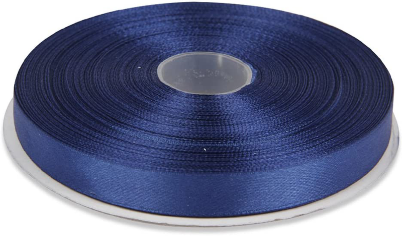 Topenca Supplies 3/8 Inches x 50 Yards Double Face Solid Satin Ribbon Roll, White Arts & Entertainment > Hobbies & Creative Arts > Arts & Crafts > Art & Crafting Materials > Embellishments & Trims > Ribbons & Trim Topenca Supplies Dark Blue 1/2" x 50 yards 