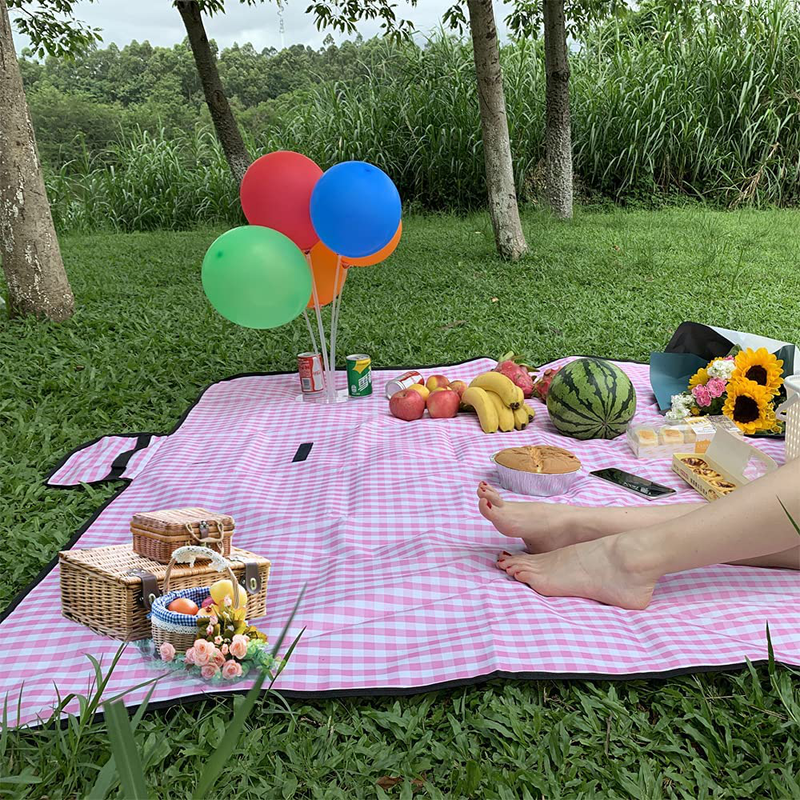 JIYQINLY Pink Outdoor Blanket Picnic with Waterproof Backing, Suitable for Camping, Outdoor Festivals, Beach, 59x57inch Home & Garden > Lawn & Garden > Outdoor Living > Outdoor Blankets > Picnic Blankets JIYQINLY   