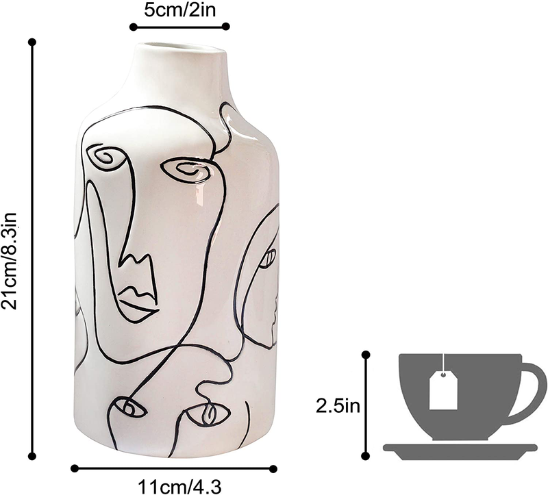 Kimdio Ceramic Vase Irregular face Design Decorative Flower Vase for Home Decor Living Room, Home, Office, Centerpiece,Table and Wedding Home & Garden > Decor > Seasonal & Holiday Decorations Kimdio   
