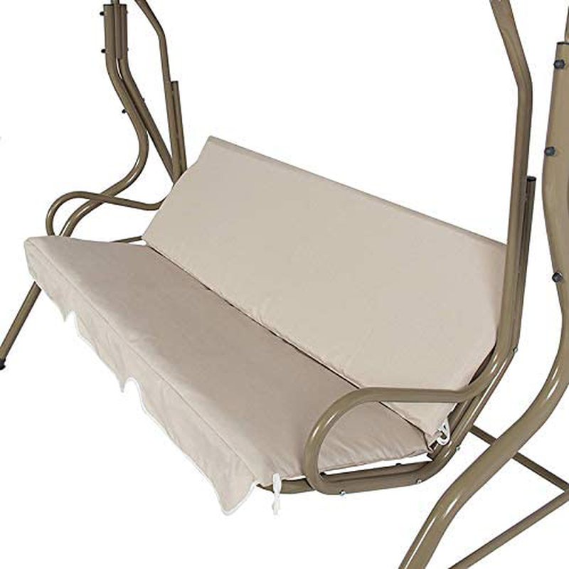 Patio Swing Cushion Cover Replacement for 3 Seaters 59x59x4-inch Patio Swing Seat Cover Swing Chair Cushion Cover Waterproof (Beige) Home & Garden > Lawn & Garden > Outdoor Living > Porch Swings hapover   