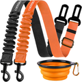 COOYOO Dog Seat Belt,2 Packs Retractable Dog Car Seatbelts Adjustable Pet Seat Belt for Vehicle Nylon Pet Safety Seat Belts Heavy Duty & Elastic & Durable Car Harness for Dogs Animals & Pet Supplies > Pet Supplies > Dog Supplies COOYOO Set 9-Black+Orange  