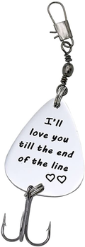 Melix Home Gift for Boyfriend Husband I'll Love You Till The End of The Line Fishing Lures Christmas Valentines's Day Hook, Line and Sinker Fisherman Gift for Husband Sporting Goods > Outdoor Recreation > Fishing > Fishing Tackle > Fishing Baits & Lures Melix Home White  