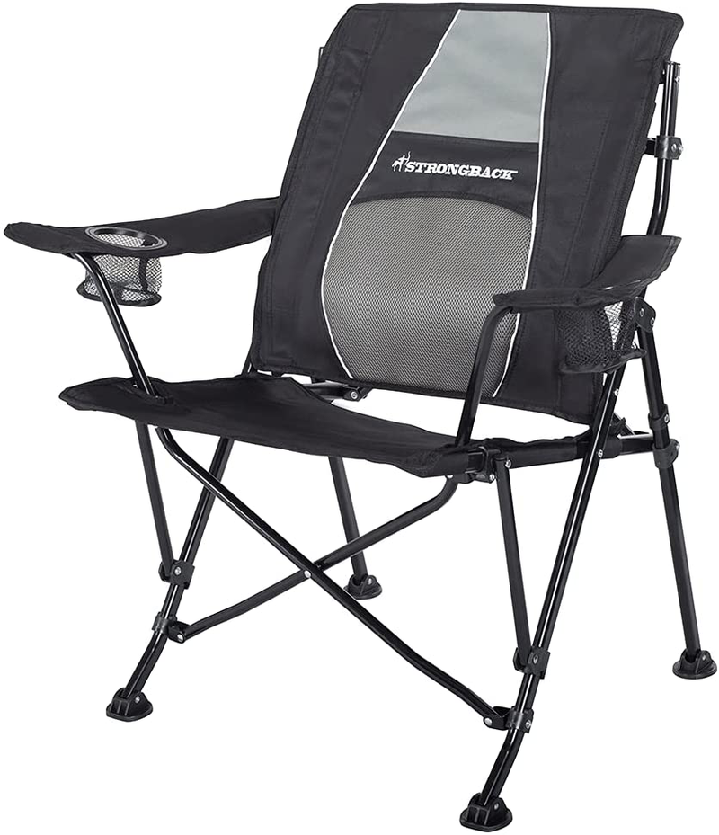 STRONGBACK 3.0 Guru Camp Chair, Original, Navy/Grey Sporting Goods > Outdoor Recreation > Camping & Hiking > Camp Furniture STRONGBACK Black/Grey Guru Gen 2 