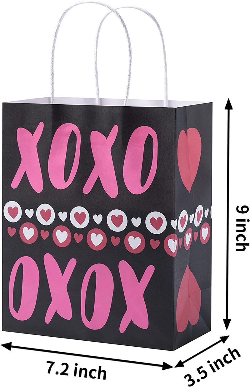JOYIN 48 Pcs Valentine'S Day Red Pink Gift Bags with Handle, Paper Wrapping Kraft Bags for Funny Gifts Novelty Gifts Valentines Day Gift Giving