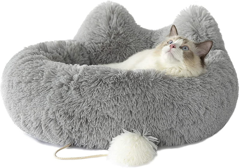 Tail Stories Cat Bed for Indoor Cats, Calming Dog Bed for Small Dogs, anti Anxiety Dog Bed Soft Fluffy Warm Luxury Cat & Dog Bed, Anti-Slip & Water-Resistant Bottom, Joint-Relief and Sleep Improvement Pet Bed Animals & Pet Supplies > Pet Supplies > Cat Supplies > Cat Beds Tail Stories 23X23inch  