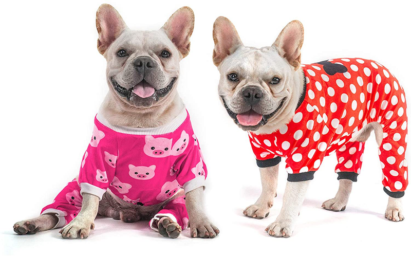 Cutebone Warm Dog Pajamas 2 Pack Cute Onesie for Medium Sized Dogs Boys&Girls Puppy Clothes Animals & Pet Supplies > Pet Supplies > Dog Supplies > Dog Apparel CuteBone   