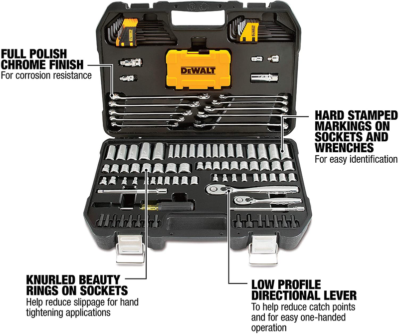 DEWALT Mechanics Tools Kit and Socket Set, 142-Piece (DWMT73802) Hardware > Tools > Tool Sets Dewalt   