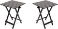 Folding Camping Table - Lightweight Aluminum Portable Picnic Table, 18.5L X 18.5W X 24.5H Inch for Cooking, Beach, Hiking, Travel, Fishing, BBQ, Indoor Outdoor Small Foldable Camp Tables Sporting Goods > Outdoor Recreation > Camping & Hiking > Camp Furniture SUNNYFEEL Brown-2set  