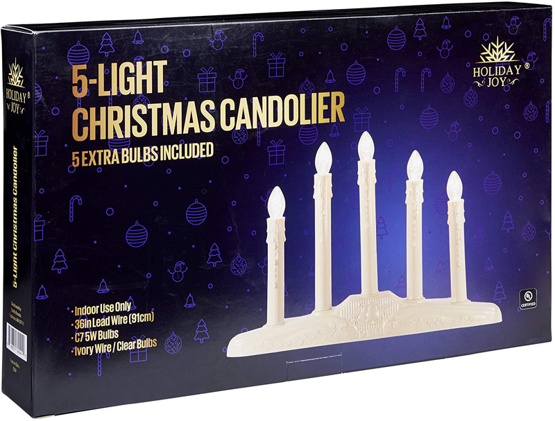 Holiday Joy - 5 Light Candle Candoliers Extra Bulbs - Great Electric Window Candle Lamp (5 Lights) Home & Garden > Decor > Home Fragrance Accessories > Candle Holders Holiday Joy   