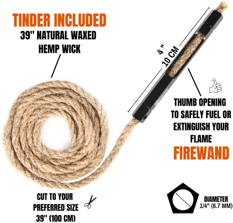 The Atomic Bear Fire Starter Survival Tool - Parrafin Wax Infused Hemp Tinder Tube - Start a Campfire - Hiking Camping Gear Kit - Works with Ferrorod and Survival Lighter - 39" Long Wick + Firewand Sporting Goods > Outdoor Recreation > Camping & Hiking > Camping Tools The Atomic Bear   