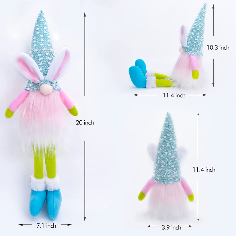 Easter Decorations,2Pcs Easter Ornaments Decor for Home,Spring Gnome Plush LED Lights Indoor,12.2 Inch,Gifts for Kids/Women/Men/Girlfriend Home & Garden > Decor > Seasonal & Holiday Decorations Likeny   