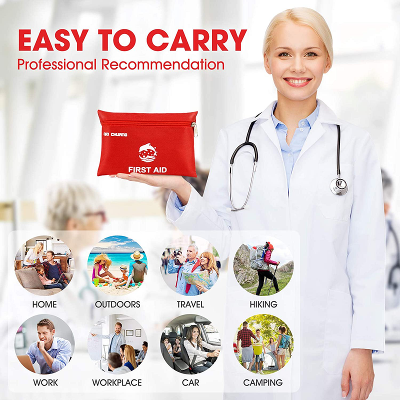 Small Travel First Aid Kit - 87 Piece Clean, Treat and Protect Most Injuries,Ready for Emergency at Home, Outdoors, Car, Camping, Workplace, Hiking. Health & Beauty > Health Care > First Aid > First Aid Kits QIO CHUANG   