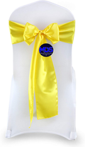 mds Pack of 25 Satin Chair Sashes Bow sash for Wedding and Events Supplies Party Decoration Chair Cover sash -Gold Arts & Entertainment > Party & Celebration > Party Supplies mds Yellow 25 