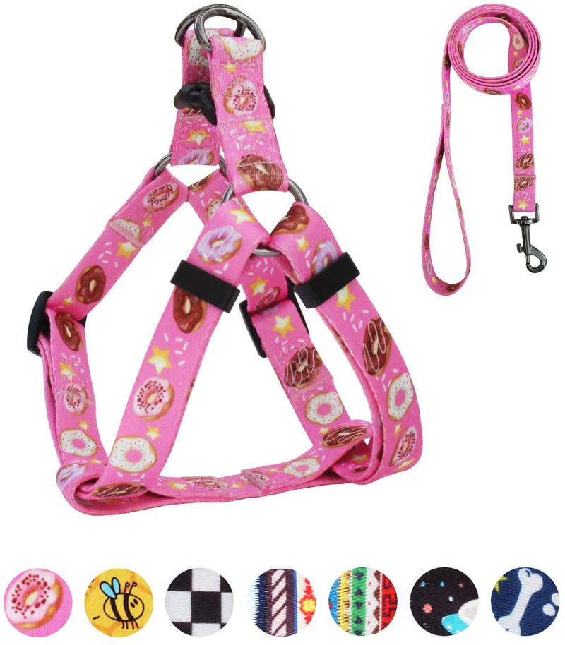 QQPETS Dog Harness Leash Set Adjustable Heavy Duty No Pull Halter Harnesses for Small Medium Large Breed Dogs Back Clip Anti-Twist Perfect for Walking Animals & Pet Supplies > Pet Supplies > Dog Supplies Guangzhou QQPETS Pet Products Co., Ltd. Pink Donut XS(12"-18" Chest Girth) 