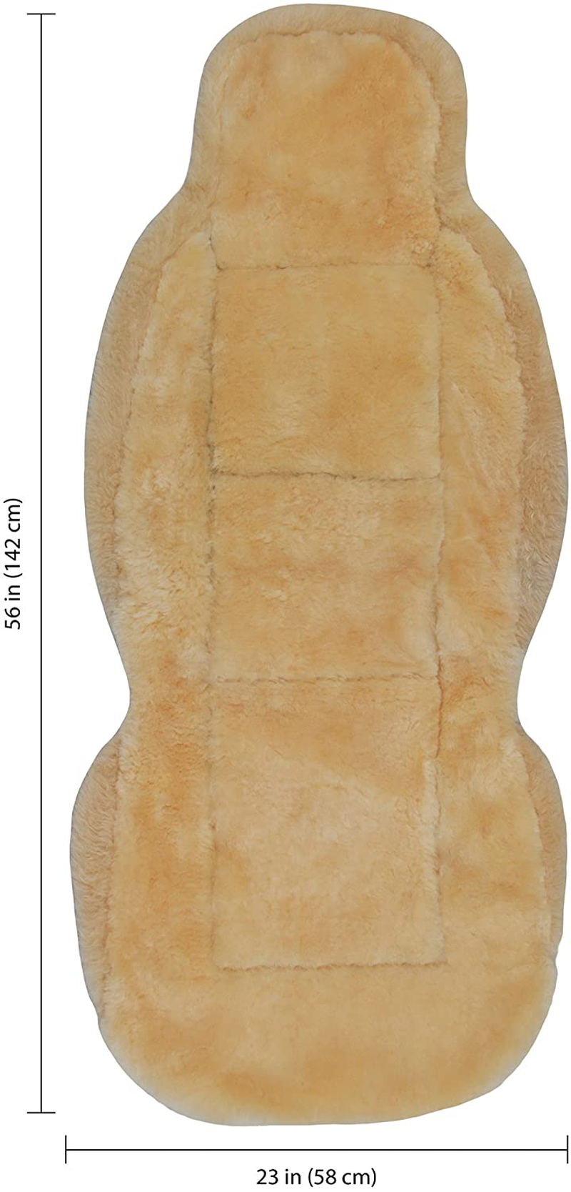 Eurow Sheepskin Seat Cover, 56 by 23 Inches, Champagne