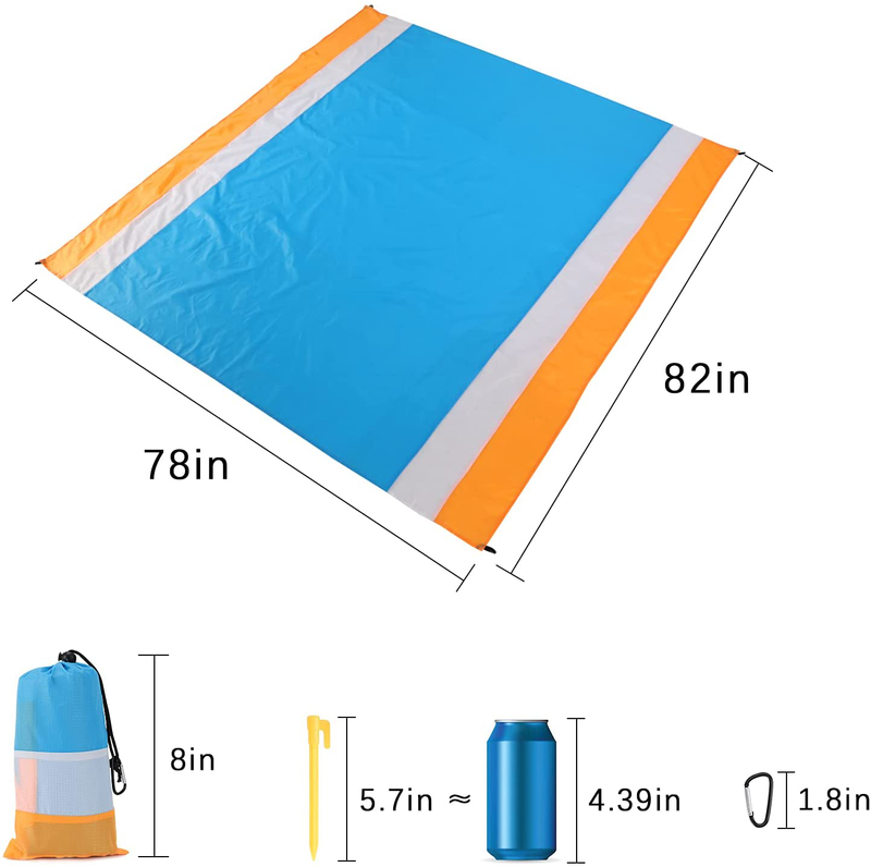 GTIPPOR Beach Blanket, Oversized 82" x 79" Waterproof Beach Mat for 4-7 Persons, Portable Picnic Mat, Quick Drying Sand Proof Mat for Travel, Blanket Beach Stuff for Hiking, Camping and Festivals Home & Garden > Lawn & Garden > Outdoor Living > Outdoor Blankets > Picnic Blankets GTIPPOR   