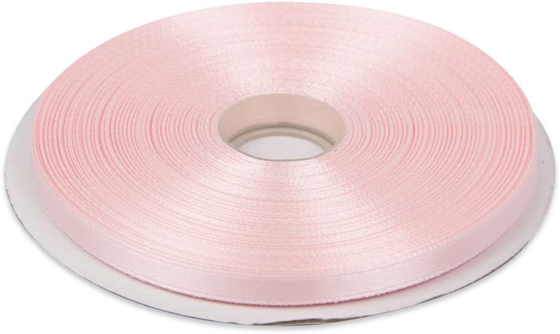 Topenca Supplies 3/8 Inches x 50 Yards Double Face Solid Satin Ribbon Roll, White Arts & Entertainment > Hobbies & Creative Arts > Arts & Crafts > Art & Crafting Materials > Embellishments & Trims > Ribbons & Trim Topenca Supplies Baby Pink 1/4" x 50 yards 