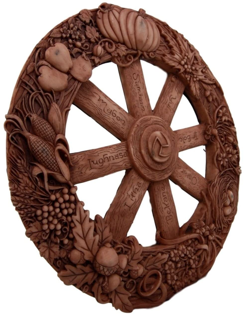 Ebros The Sabbats Wheel of The Year Wall Plaque Featuring Eight Pagan Festivals Sabbats By Maxine Miller Home & Garden > Decor > Artwork > Sculptures & Statues Ebros Gift   