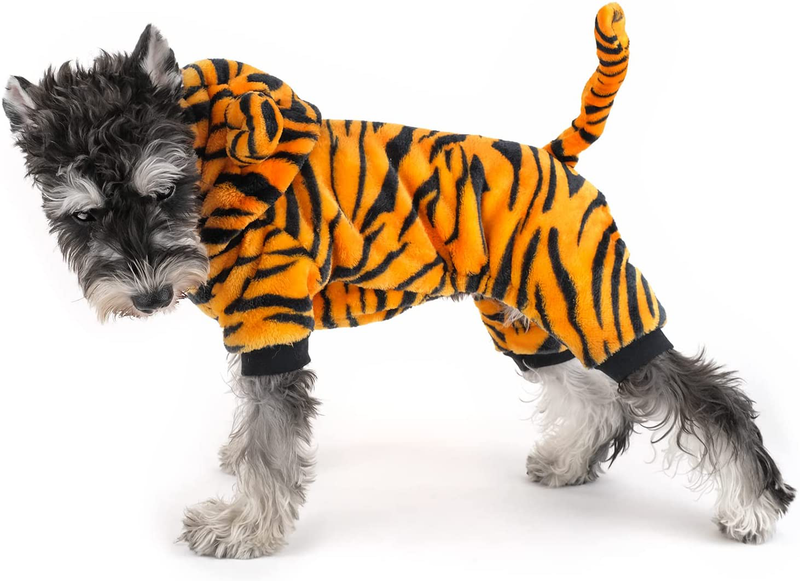 Dr.Nono Tiger Costume - Cosplay Costume for Small Dogs and Cats - Yellow and Black Velvet Pet Clothes - Warm Apparel Winter Pet Tiger Costume - Dog Outfits for Christmas, Cosplay and Birthday Parties Animals & Pet Supplies > Pet Supplies > Cat Supplies > Cat Apparel SweetPetGarden   