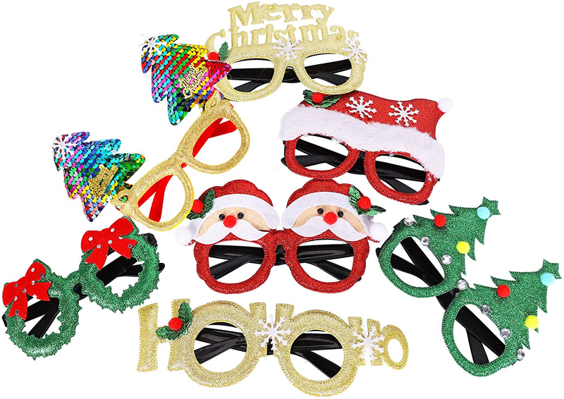 Max Fun 12 Pcs Christmas Glasses Glitter Party Glasses Frames Christmas Decoration Costume Eyeglasses for Christmas Parties Holiday Favors Photo Booth (One Size Fits All) Home & Garden > Decor > Seasonal & Holiday Decorations& Garden > Decor > Seasonal & Holiday Decorations Max Fun   