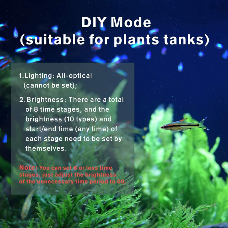 hygger Aquarium Programmable LED Light, Full Spectrum Plant Fish Tank Light Extendable Brackets with LCD Setting Display, IP68 Waterproof, 7 Colors, 4 Modes for Novices Advanced Players