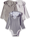 Hanes Baby-Girls Ultimate Baby Flexy 3 Pack Hoodie Bodysuits Home & Garden > Decor > Seasonal & Holiday Decorations Hanes Grey Stripe 18-24 Months 