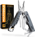 Multitool Pocket Pliers Men Gifts - Camping Accessories EDC Utility Tool Christmas Stocking Stuffers Birthday Gifts for Women Dad Husband 14 in 1 Mini Folding Cool Gadgets for Repairing Fishing DIY Sporting Goods > Outdoor Recreation > Camping & Hiking > Camping Tools CRANACH Silver Grey  