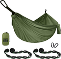Gold Armour Camping Hammock - Extra Large Double Parachute Hammock USA Based Brand Lightweight Nylon Adults Teens Kids, Camping Accessories Gear (Sky Blue and Gray) Home & Garden > Lawn & Garden > Outdoor Living > Hammocks Gold Armour Od Green  