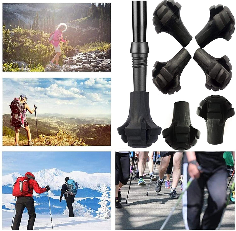 Rubber Trekking Poles Tips Hiking Sticks End Caps Protectors Replacement Accessories with Flannelette Bag Fit Most Hiking Trekking Walking Poles Sporting Goods > Outdoor Recreation > Camping & Hiking > Hiking Poles Monfasye   