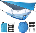 Keldoner Camping Hammock - Travel Hammock with Mosquito Net and Rain Fly, Portable Nylon Parachute Hammock Tent, Double Hammock for Backpacking, Travel, Beach, Backyard, Patio, Hiking (Green)