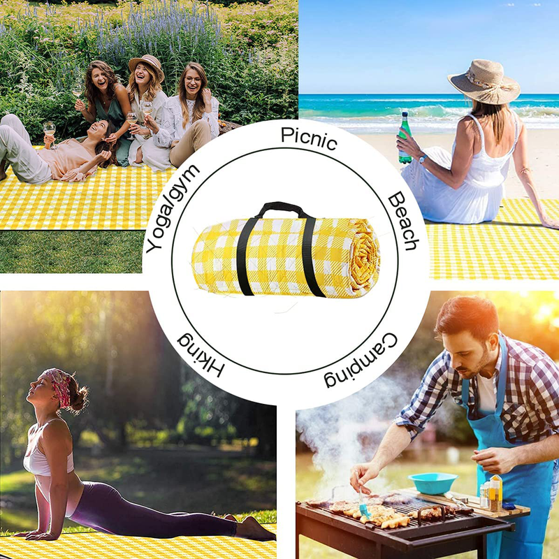 Picnic Outdoor Blankets, Extra Large Picnic & Beach Blanket Machine Washable with Waterproof Sandproof and Foldable Great for Family Concerts,Park,Travel Grass Camping 60''X80'' Home & Garden > Lawn & Garden > Outdoor Living > Outdoor Blankets > Picnic Blankets koumpo   