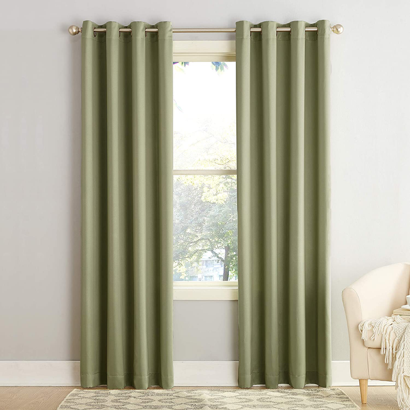 Sun Zero Barrow Energy Efficient Grommet Curtain Panel, 54" x 84", Sage Green Home & Garden > Decor > Window Treatments > Curtains & Drapes Sun Zero Sage Green 54" x 84" 