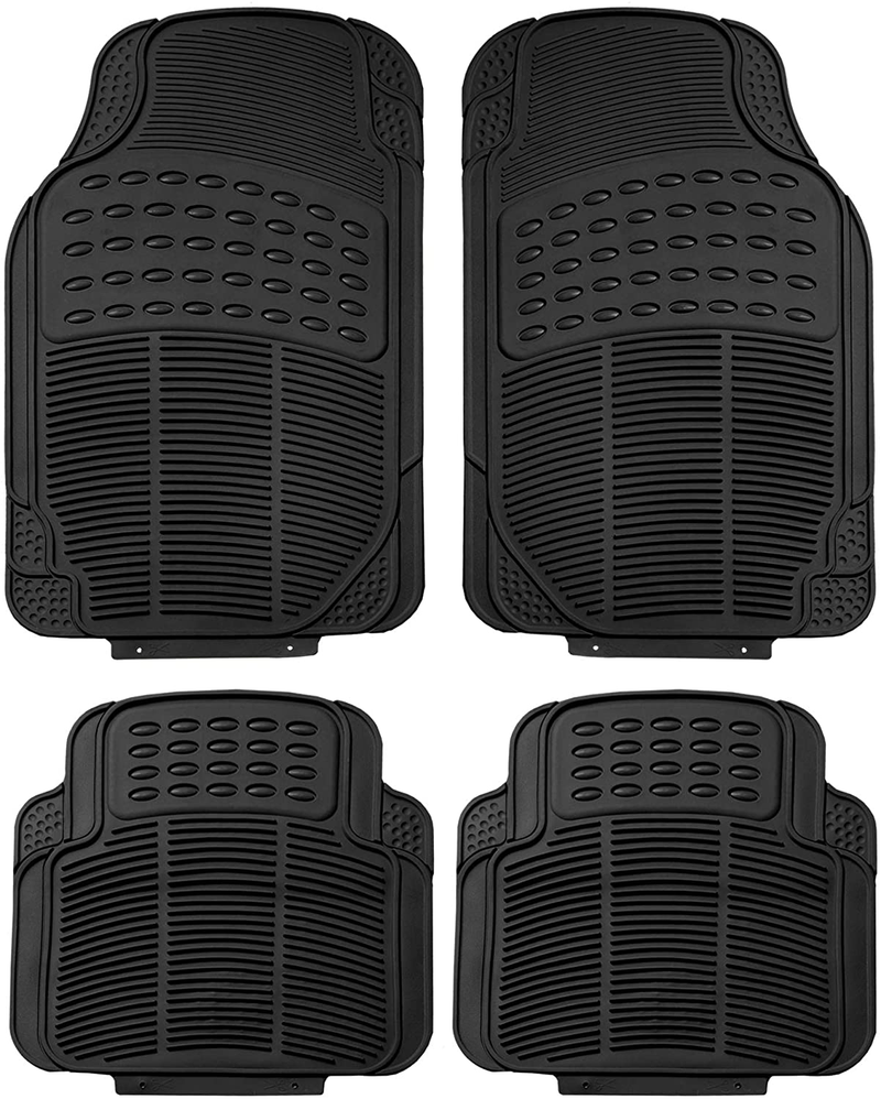 FH Group F11305BLACK Black All Weather Floor Mat, 4 Piece (Full Set Trimmable Heavy Duty) Vehicles & Parts > Vehicle Parts & Accessories > Motor Vehicle Parts > Motor Vehicle Seating FH Group Black  