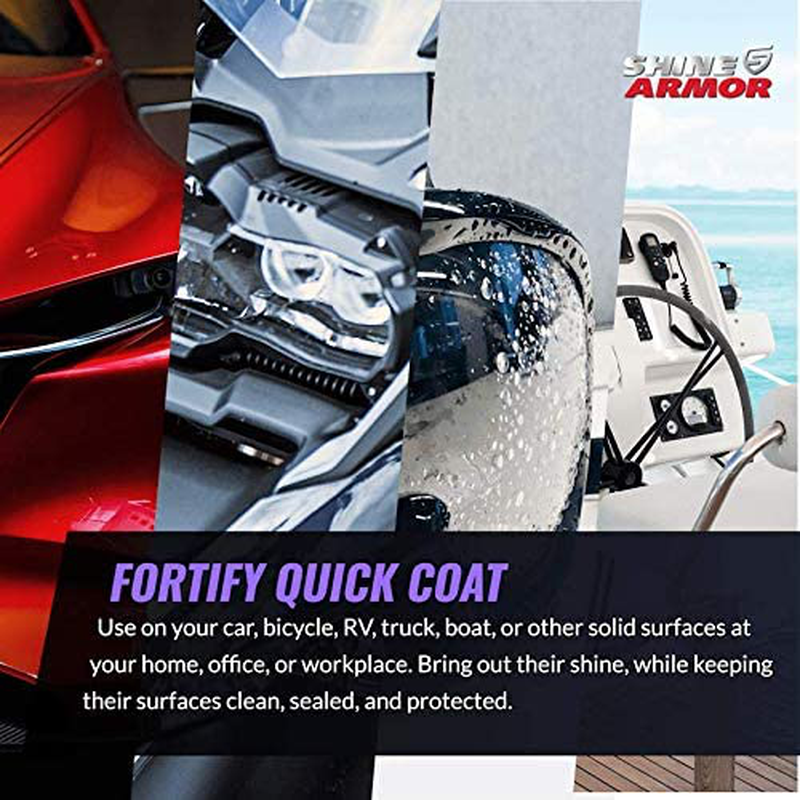 SHINE ARMOR Fortify Quick Coat - Ceramic Coating - Car Wax Polish Spray - Waterless Car Wash & Wax - Hydrophobic Top Coat Polish & Polymer Paint Sealant Detail Protection  SHINE ARMOR   