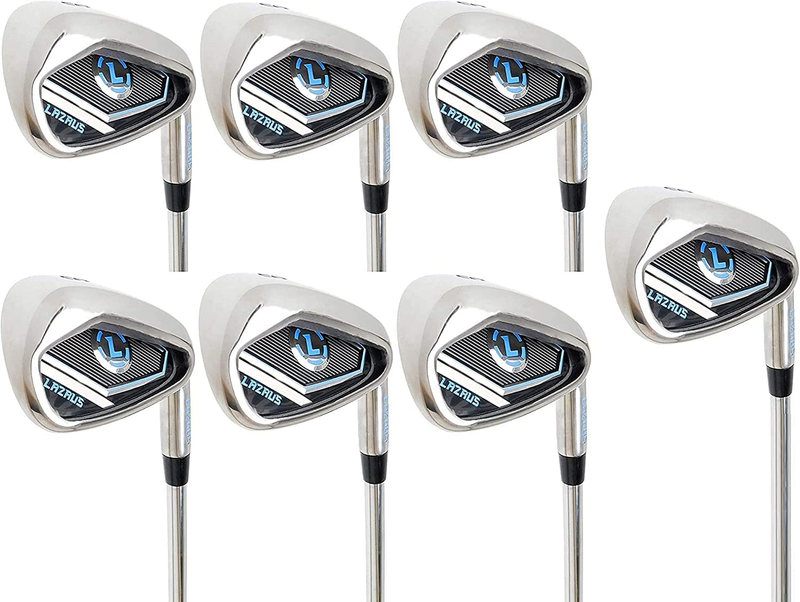 LAZRUS Premium Golf Irons Individual or Golf Irons Set for Men (4,5,6,7,8,9,PW) or Driving Irons (2&3) Right or Left Hand Steel Shaft Regular Flex Golf Clubs  LAZRUS GOLF LH, 4-PW Set (7 pcs) Left Hand 