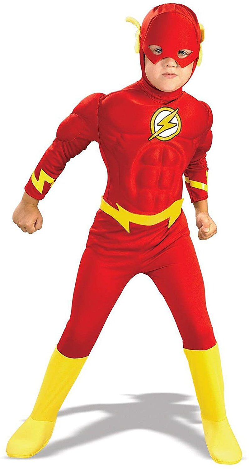 Rubie's DC Comics Deluxe Muscle Chest The Flash Child's Costume, Medium Apparel & Accessories > Costumes & Accessories > Costumes 5 - 7 years Toddler  