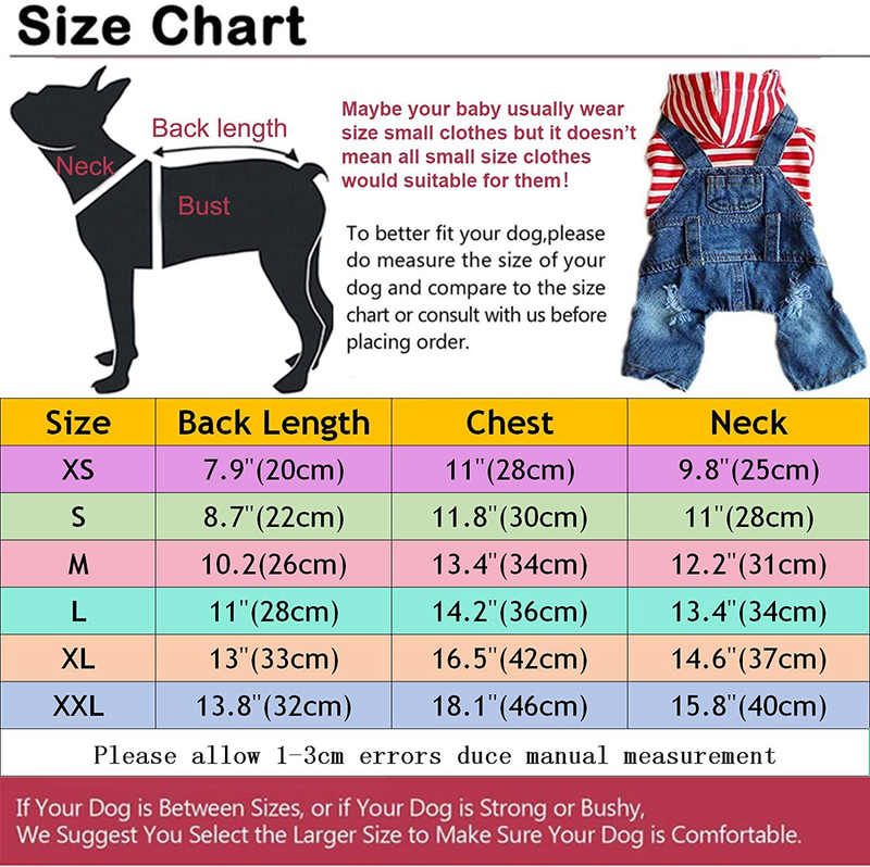 DOGGYZSTYLE Pet Dog Cat Hoodies Clothes Striped Pajamas Denim Outfits Blue Jeans Jumpsuits One-Piece Jacket Costumes Apparel Hooded Coats for Small Puppy Medium Dogs Animals & Pet Supplies > Pet Supplies > Cat Supplies > Cat Apparel DOGGYZSTYLE   