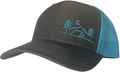 Threadbound Outdoor Trucker Hat Snapback - Tent Camping Design Sporting Goods > Outdoor Recreation > Camping & Hiking > Tent Accessories ThreadBound Granite/Neon Blue  