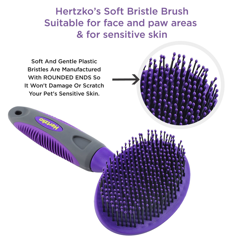 Soft Pet Brush by Hertzko - For Dogs and Cats – for Detangling and Removing Loose Undercoat or Shed Fur for large and small animals – Ideal for Everyday Brushing Long and Short Hair for Sensitive Skin Animals & Pet Supplies > Pet Supplies > Dog Supplies Hertzko   