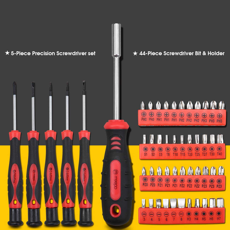 M MEEPO Tool Set, 186-Piece Tool Kit for Men Women Home and Household Repair, Complete Home Tool Kit for DIY, College Students, with Solid Toolbox