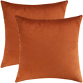 Mixhug Decorative Throw Pillow Covers, Velvet Cushion Covers, Solid Throw Pillow Cases for Couch and Bed Pillows, Burnt Orange, 20 x 20 Inches, Set of 2 Home & Garden > Decor > Chair & Sofa Cushions Mixhug Burnt Orange 20 x 20 Inches, 2 Pieces 