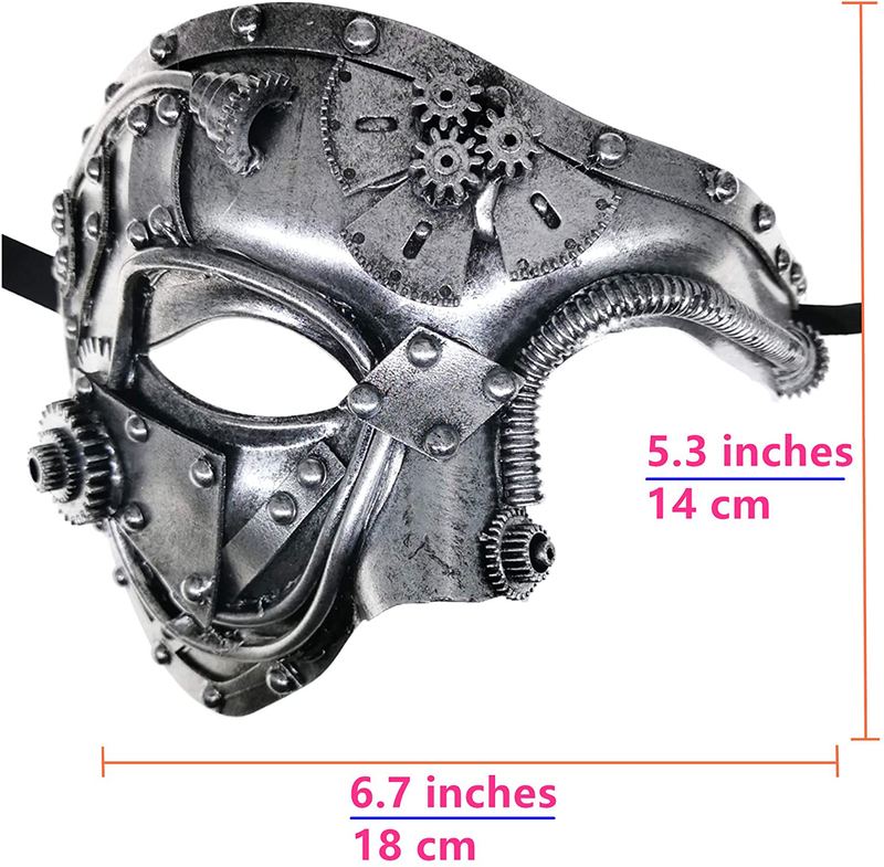 Mechanical Men Venetian Mask for Masquerade Steam Punk Phantom of The Opera Vintage/Mardi Gras/Halloween/Party/Ball Prom Apparel & Accessories > Costumes & Accessories > Masks Ubauta   