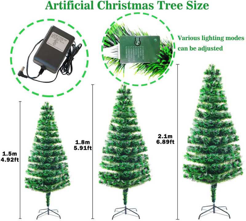 ODUUEO Artificial Prelit Christmas Tree Optical Fiber Tree with Multicolored LED Lights & Metal Stand (6ft) Home & Garden > Decor > Seasonal & Holiday Decorations > Christmas Tree Stands ODUUEO   