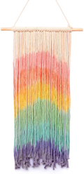 Simpkeely Macrame Wall Hanging, Rainbow Colorful Handmade Woven Cotton Wall Art Boho Bohemian Home Décor for Bedroom, Dorm Room, Living Room, Apartment, 16” W x 30” L Home & Garden > Decor > Artwork > Decorative Tapestries Simpkeely Rainbow  