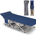 Folding Camping Cots for Adults Heavy Duty Cot with Carry Bag, Portable Durable Sleeping Bed for Camp Office Home Use Outdoor Cot Bed for Traveling (2Pack -Blue with Mattress) Sporting Goods > Outdoor Recreation > Camping & Hiking > Camp Furniture JOZTA Blue Without Mattress  